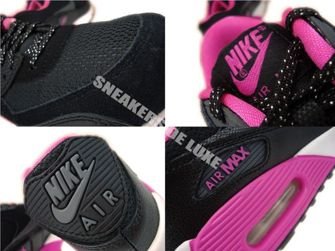 345017-017 Nike Air Max 90 Black/Dark Grey-Pink Foil-White 345017-017