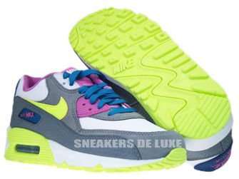 345017-119 Nike Air Max 90 White/Volt Ice-Green Abyss-Clear Grey